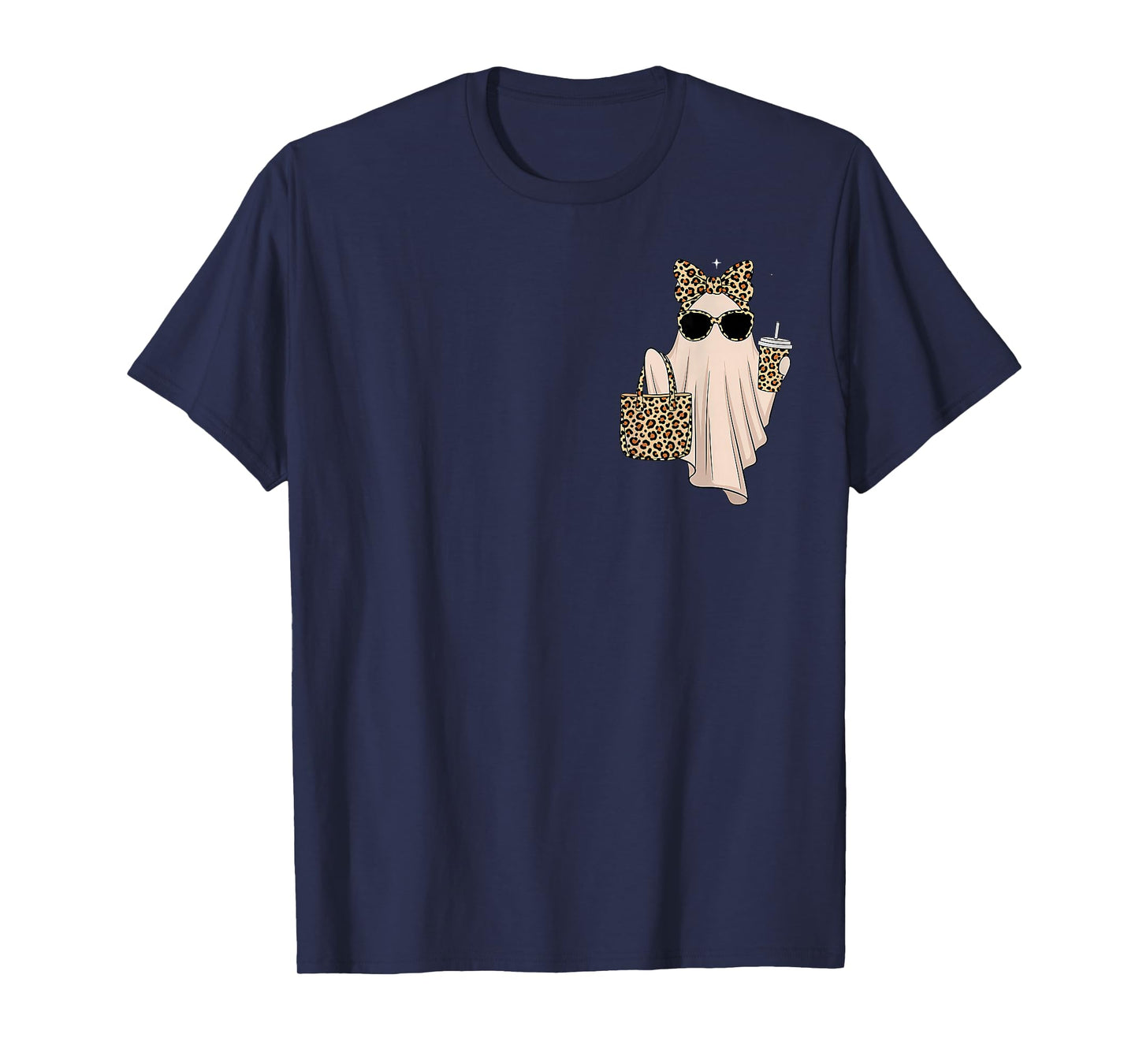 Coquette Leopard Ghost Coffee Boo-JEE Halloween Boujee Ghost T-Shirt