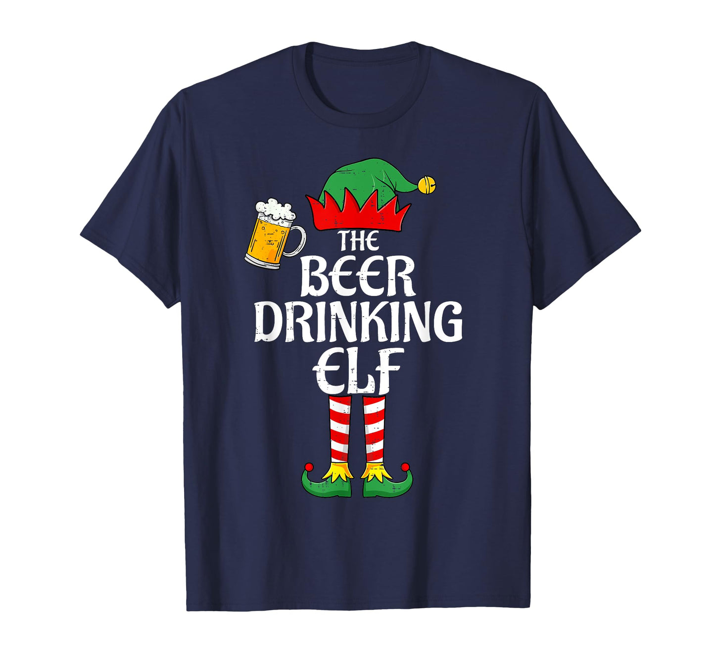 The Beer Drinking Elf Christmas Family Matching Xmas Funny T-Shirt