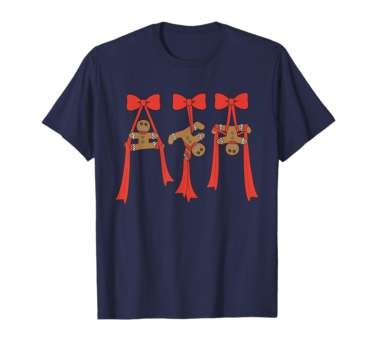 Gingerbread Man Christmas Candy Cane Aerial Silks Athletic T-Shirt