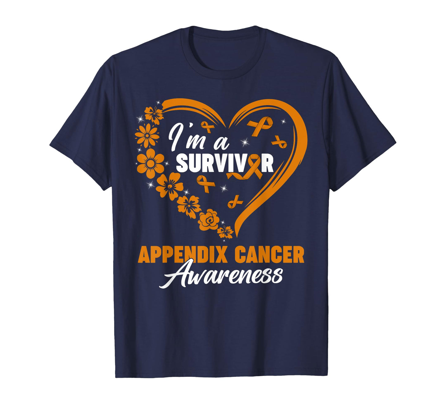I'm A Survivor Appendix Cancer Awareness Month Amber Ribbon T-Shirt