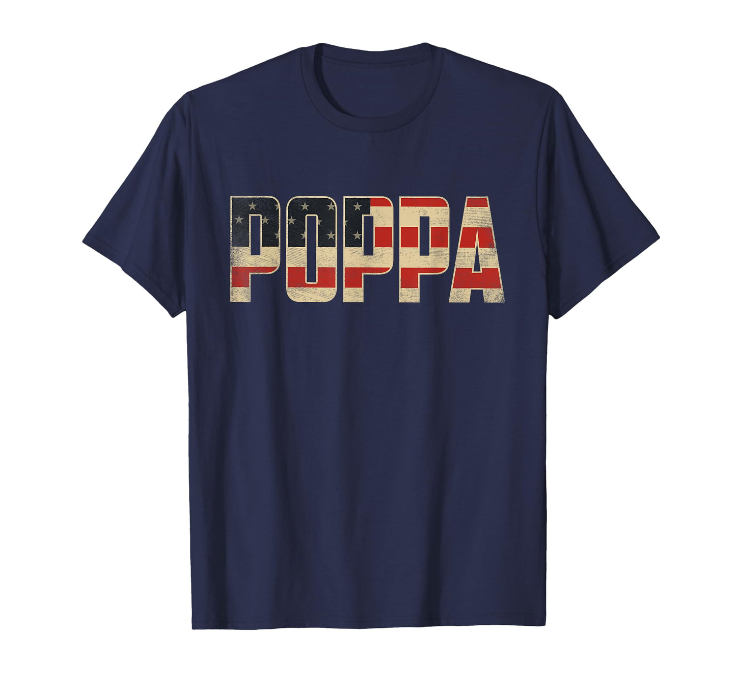 Poppa Bold Patriotic American Flag Father’s Day Poppa T-Shirt