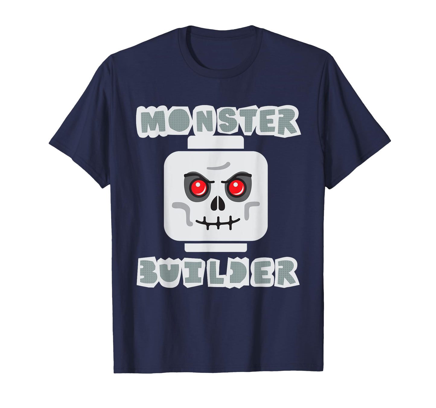Halloween Building Bricks Monster Builder Skull Head funny T-Shirt