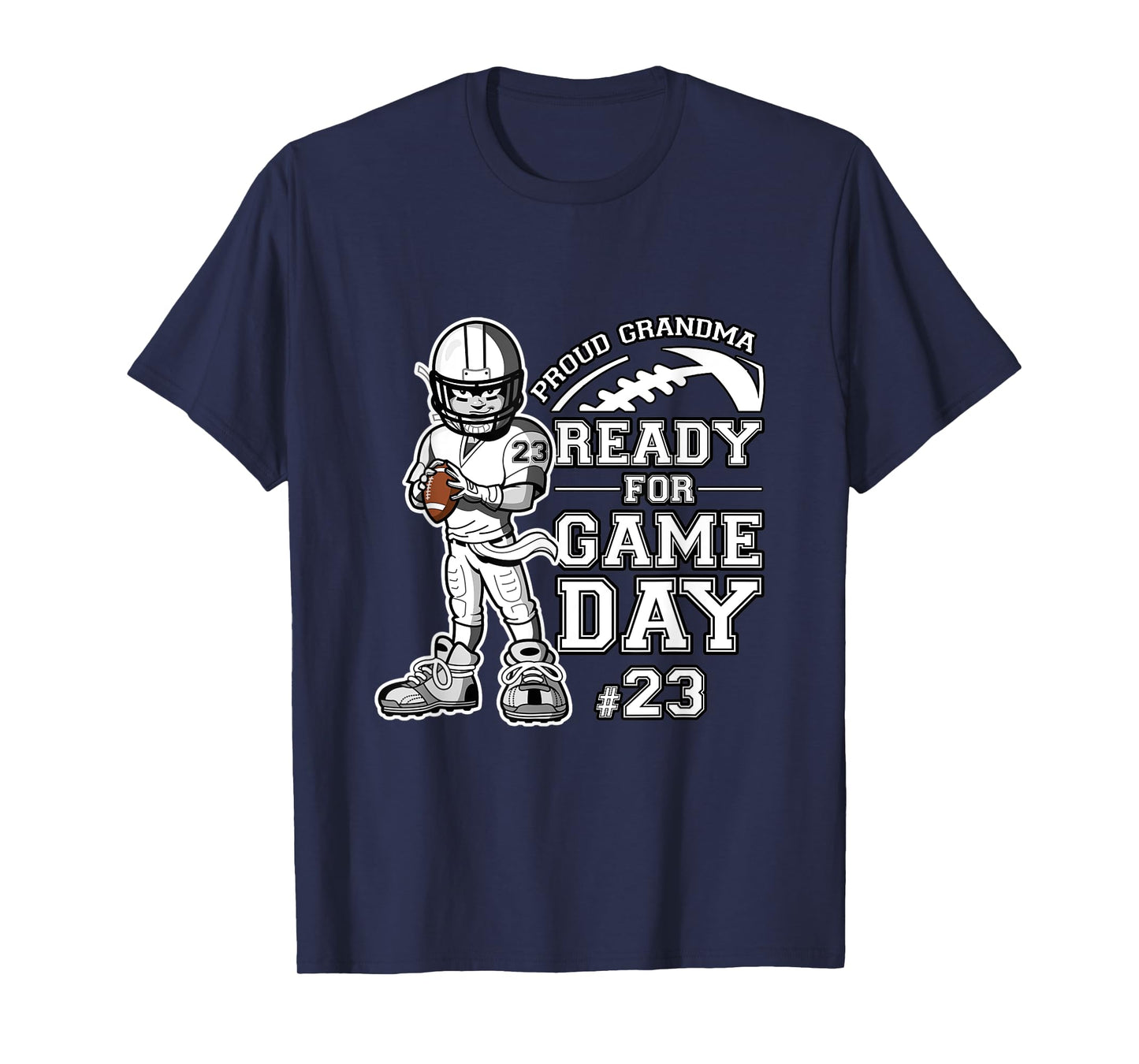 Custom Proud Football Grandma Number 23 Personalized Women T-Shirt
