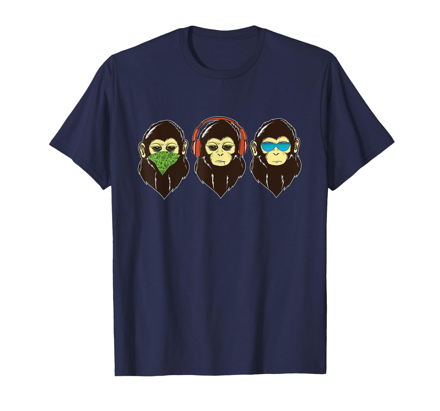 Three Wise Monkeys -See Hear, Speak no Evil - 3 cool Monkeys T-Shirt