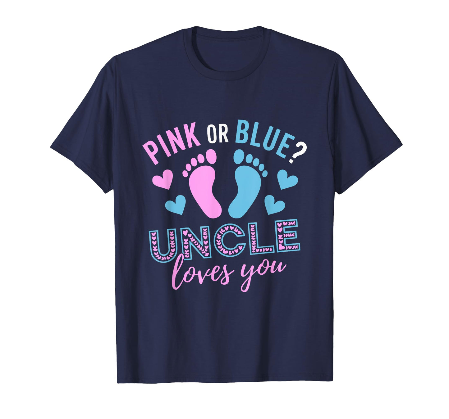 Half Pink Half Blue For Uncle Gender Reveal Party Shower T-Shirt
