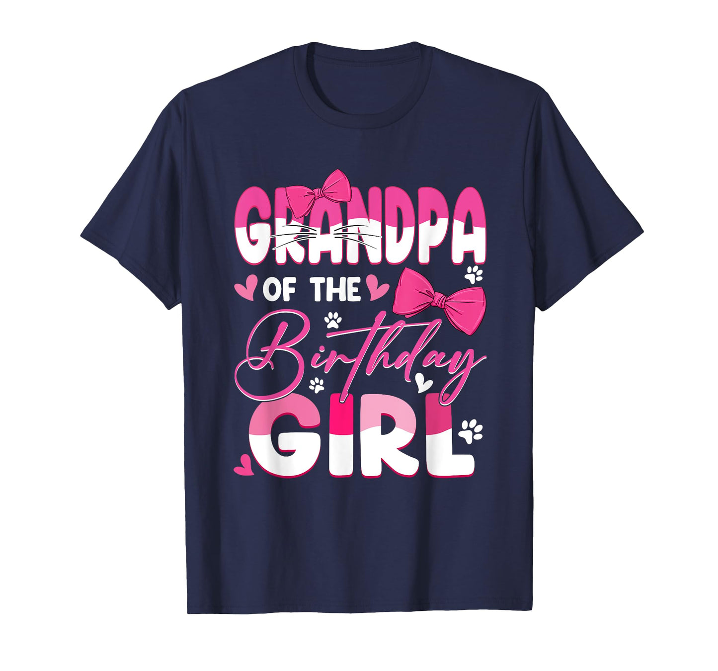 Grandpa Of The Birthday Girl Cat Kitty Family Matching T-Shirt