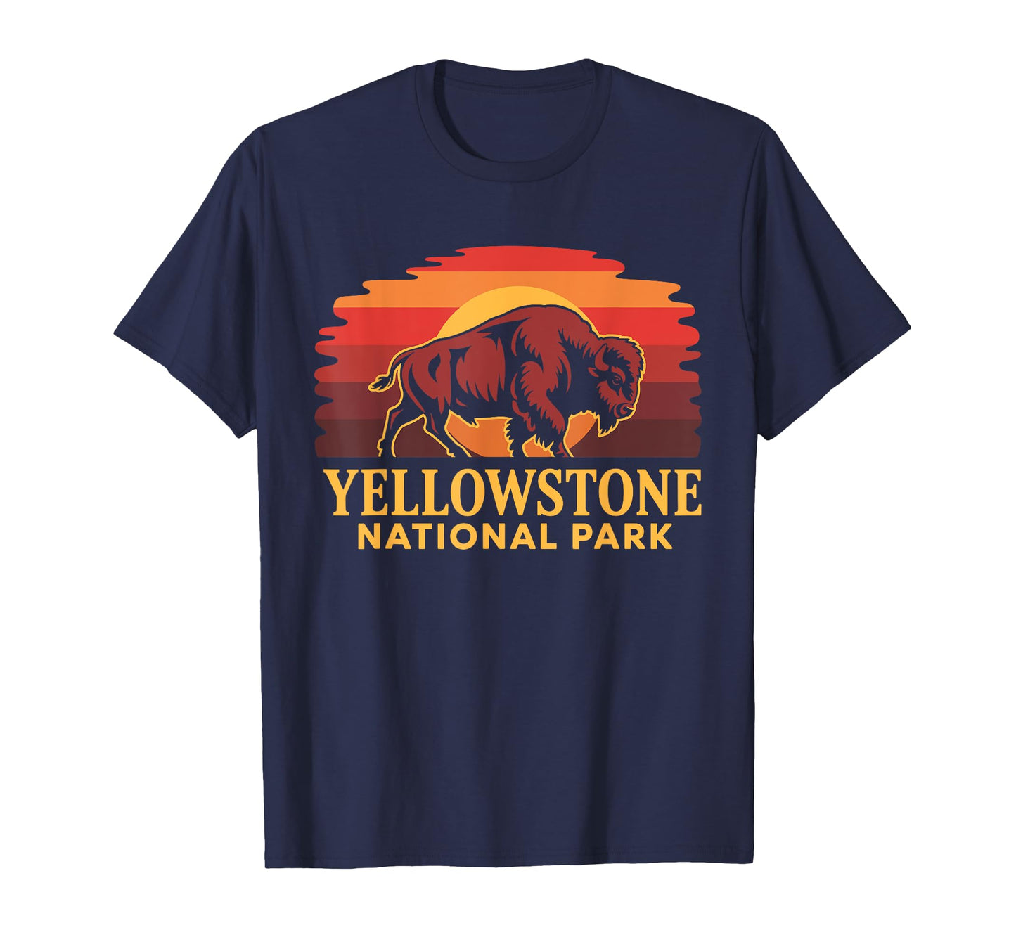 Yellowstone National Park Wyoming Buffalo Bison Sunset T-Shirt