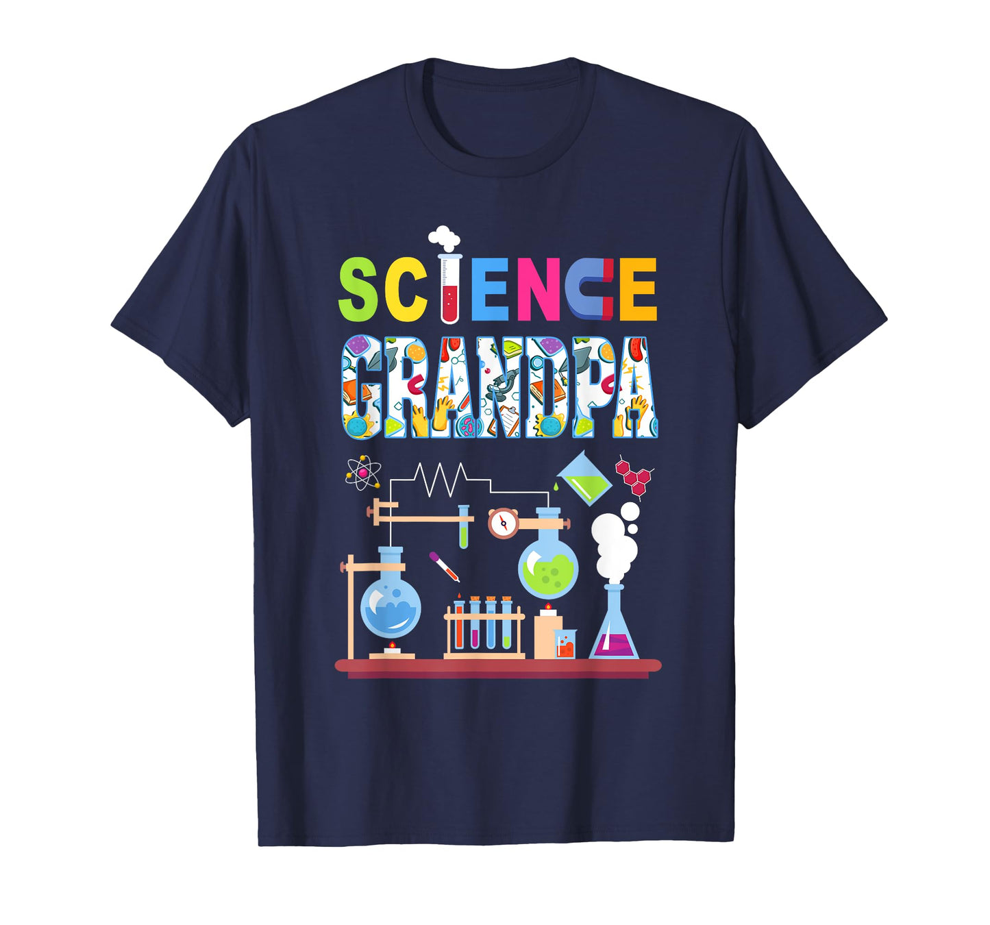 Science Grandpa Family Science Birthday Party Matching T-Shirt