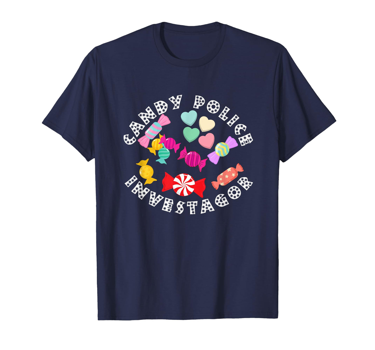 Candy Police Security Funny Cute Halloween Costume Kids Dad T-Shirt