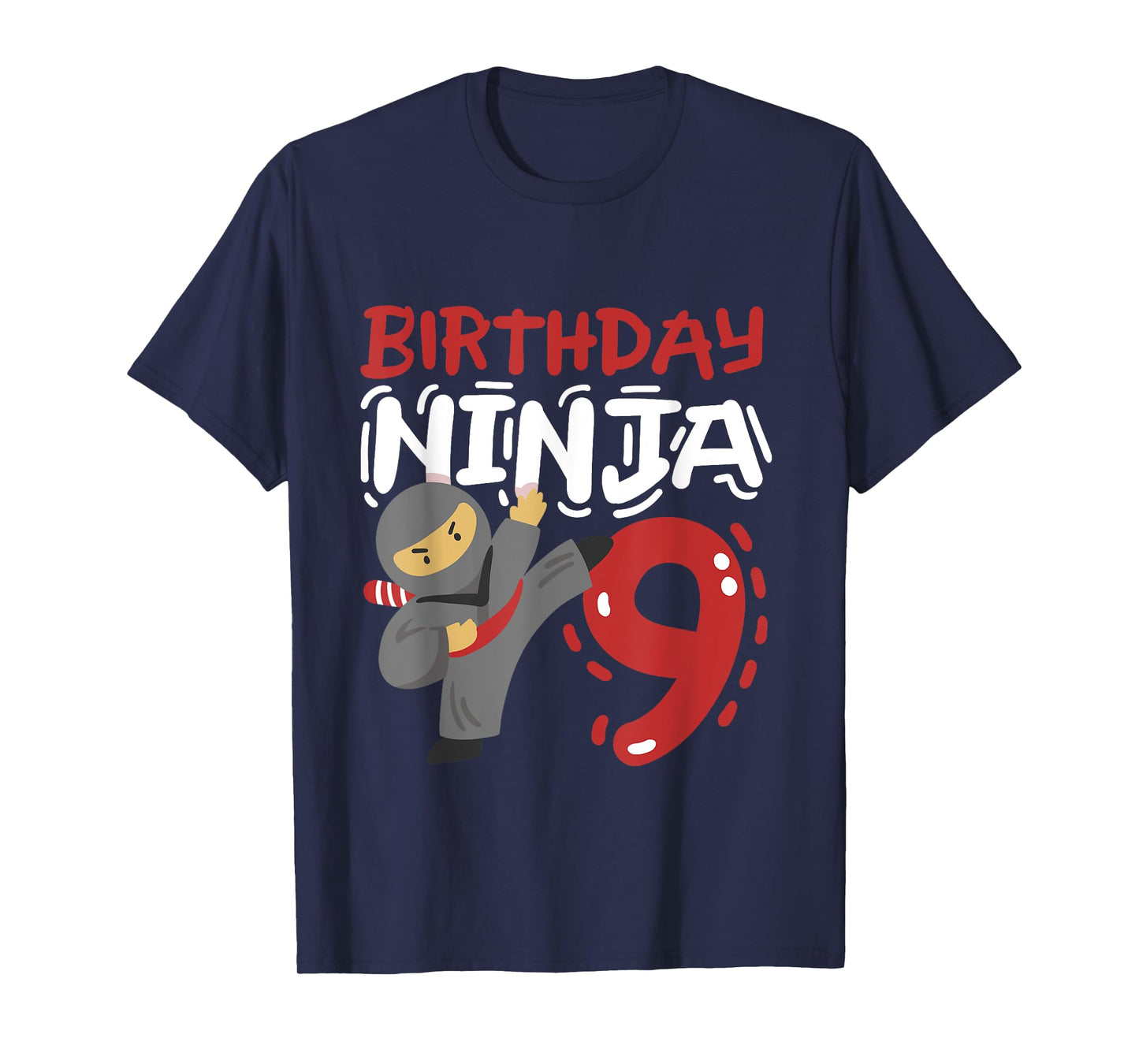 Birthday Ninja 9 Years Old Karate Kids 9th Birthday Boys T-Shirt
