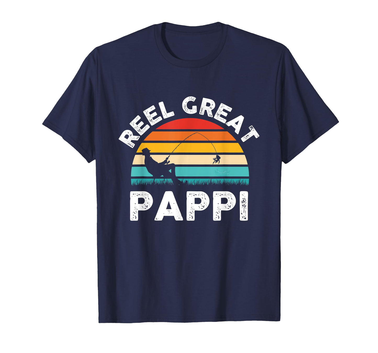 Mens Fishermen Reel Great Pappi Vintage Fishing Father’s Day T-Shirt