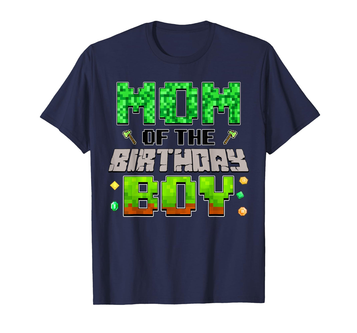 Mom Of The Birthday Boy Family Gaming Pixel Birthday Party T-Shirt