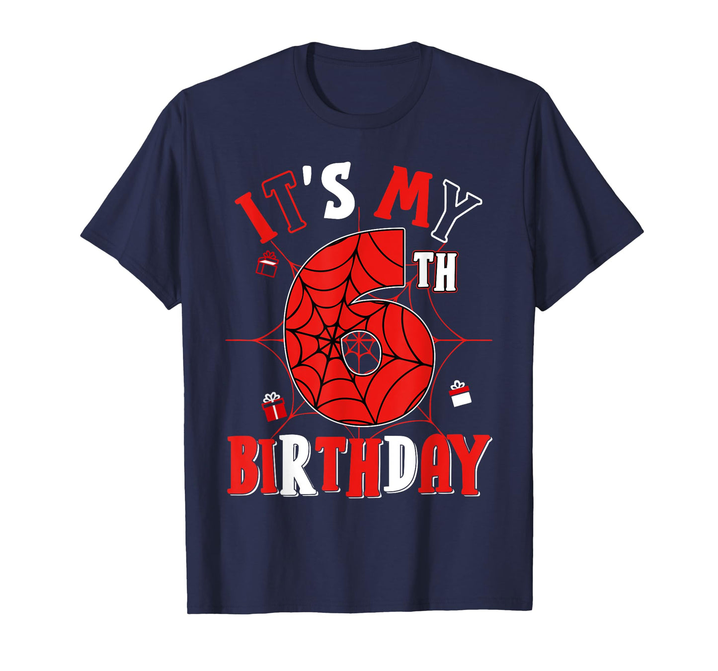 Birthday Party Spider Web Costume It's My 6th Birthday T-Shirt
