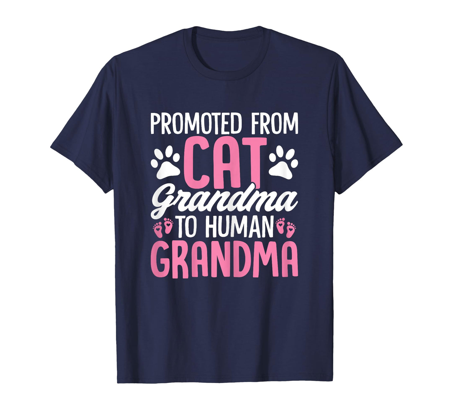 Promoted from Cat Grandma to Human Grandma Funny Cats T-Shirt