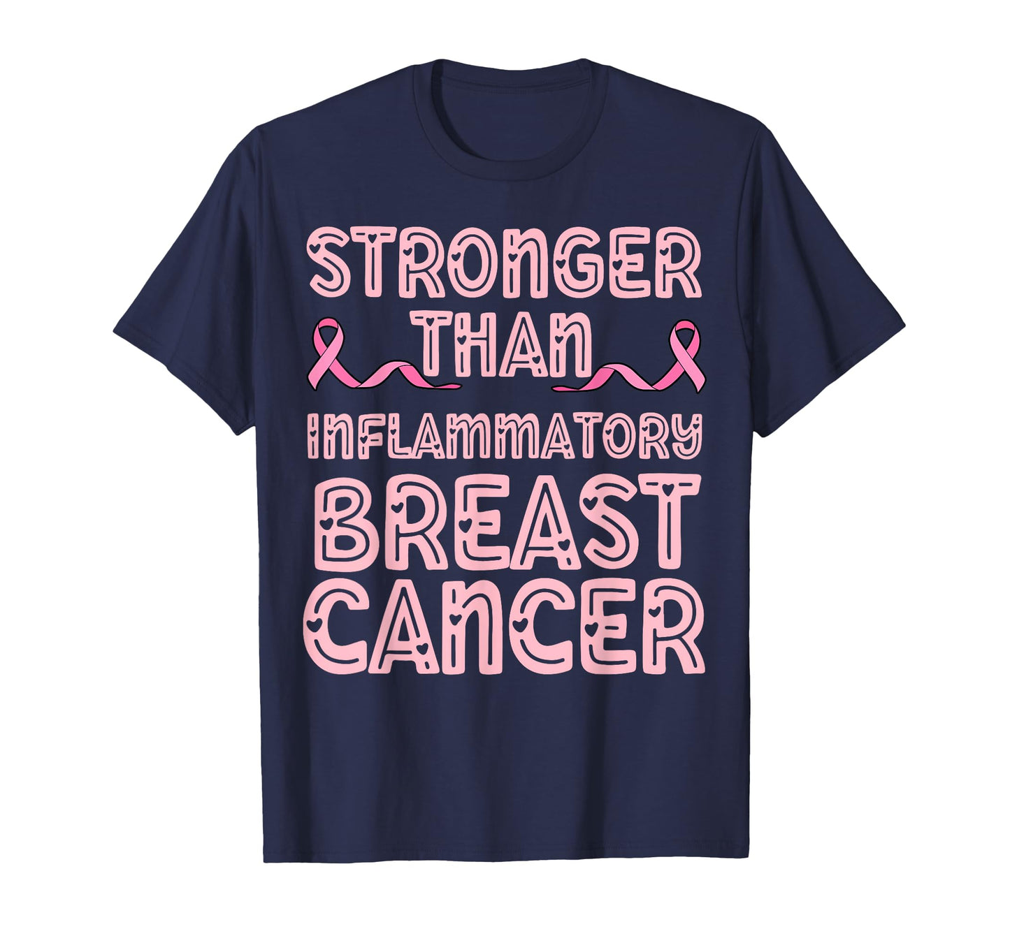Stronger than inflammatory breast cancer mom dad pink ribbon T-Shirt