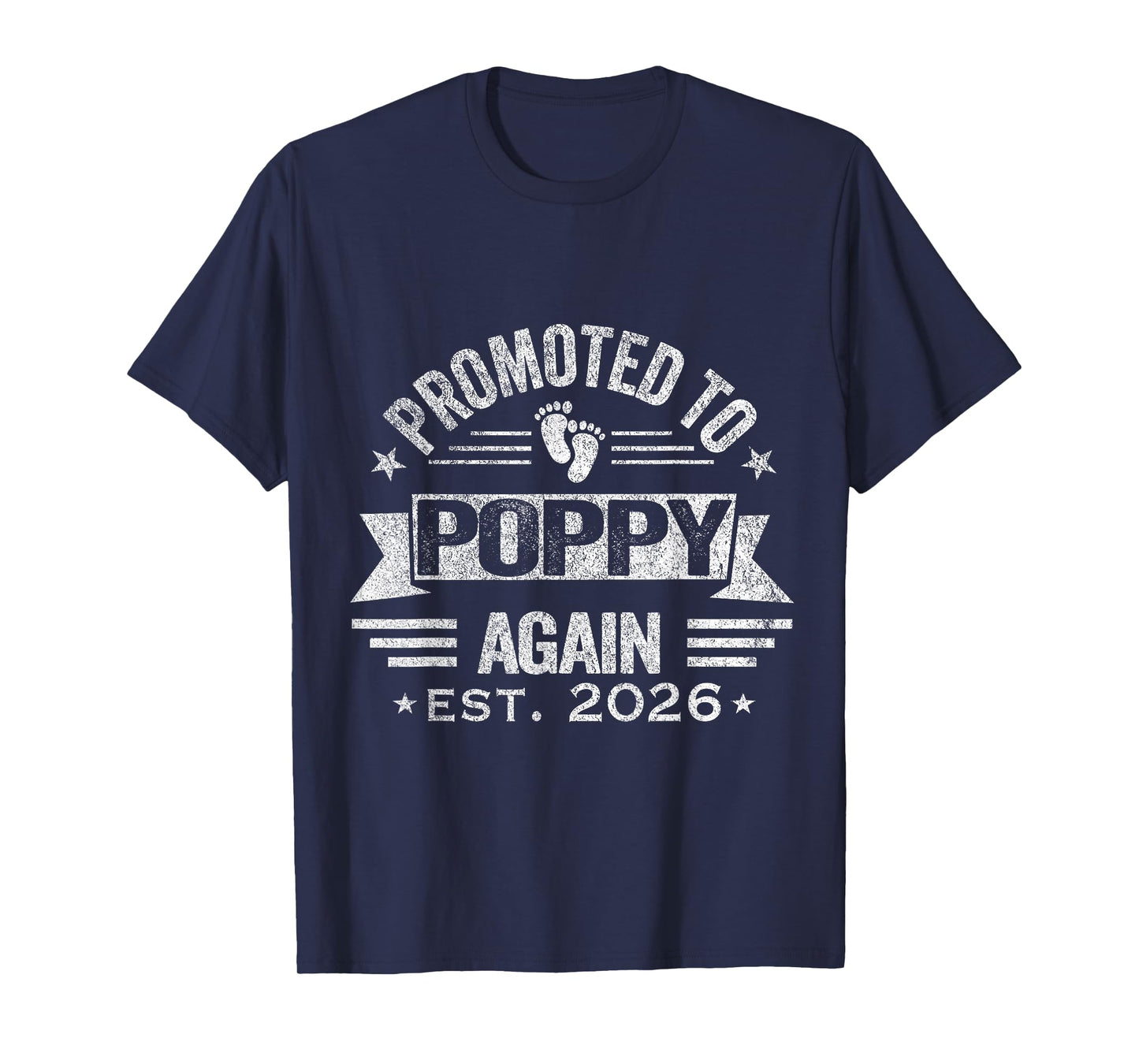 Promoted To Poppy Again 2026 Grandpa Pregnancy Announcement T-Shirt