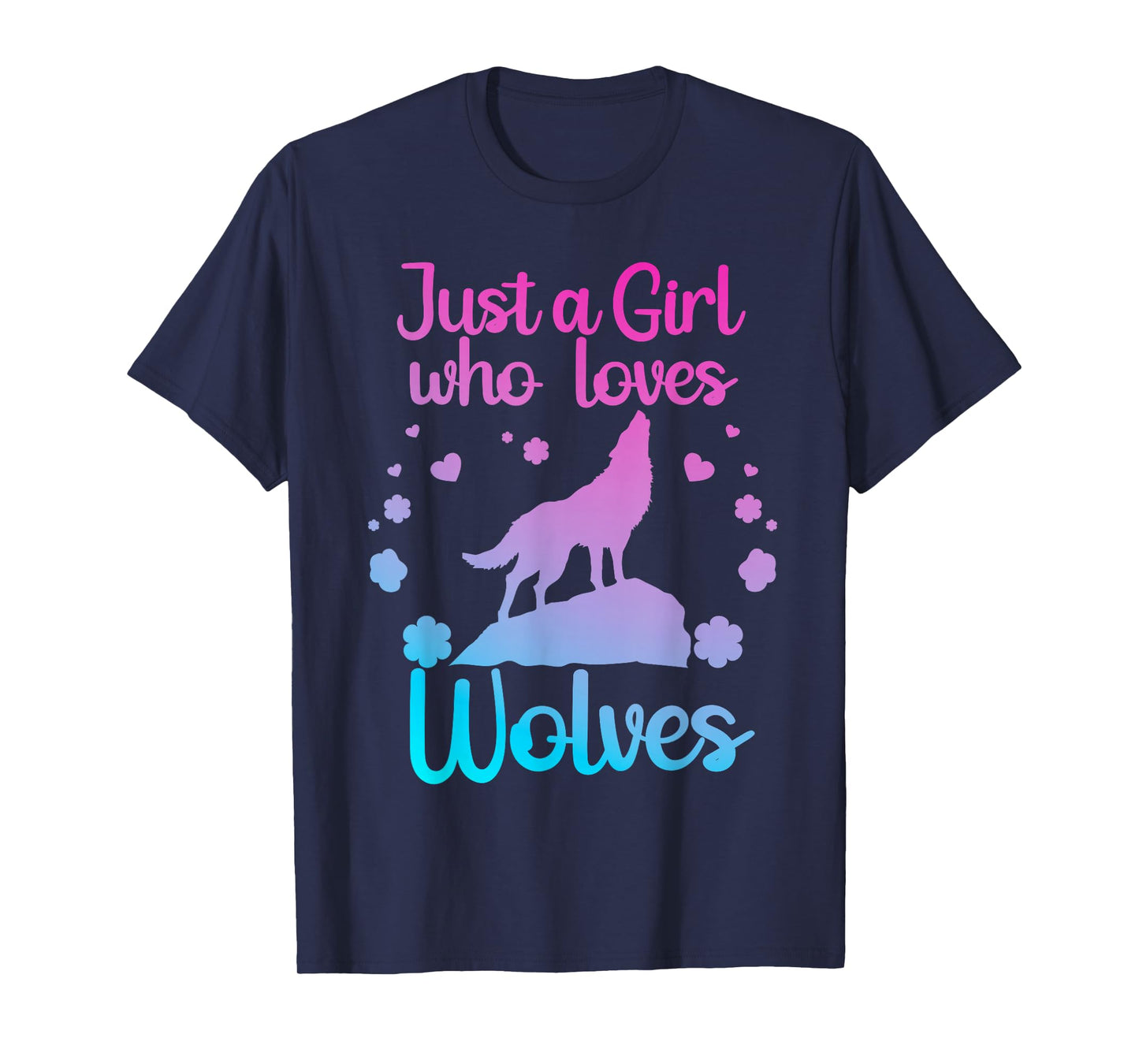 Cute Wolf Art for Women Girls Wof Pack Wolves Wolf Lover T-Shirt