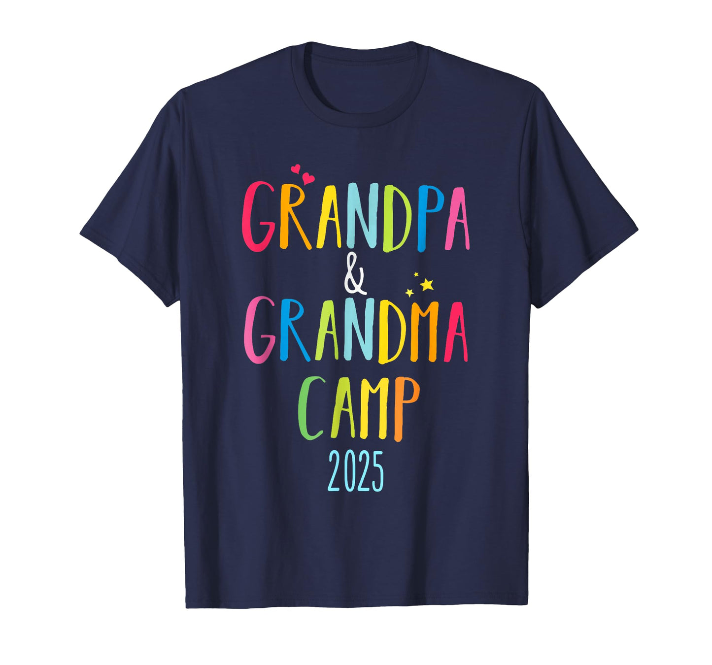 Grandpa & Grandma Camp 2025 Summer Camping Vacation T-Shirt
