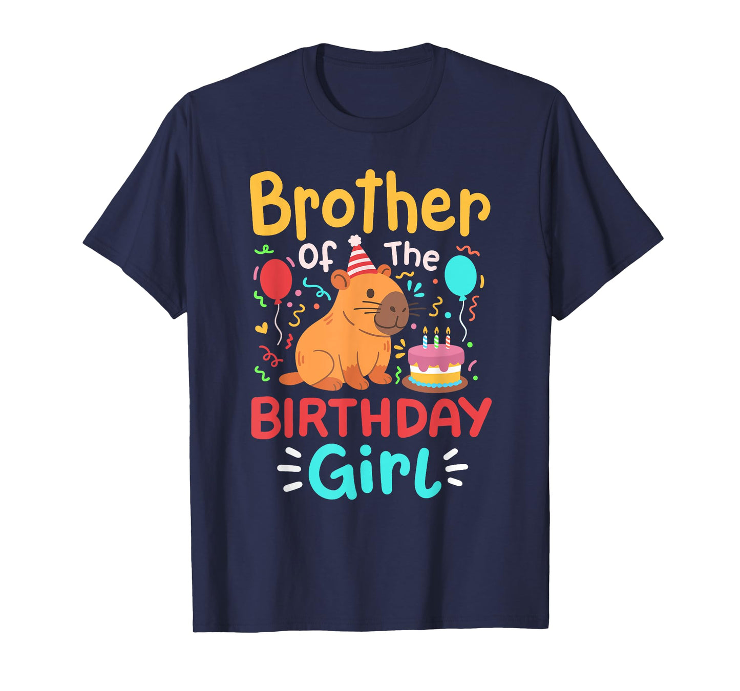Brother Of The Birthday Girl Capybara Bday Family Matching T-Shirt