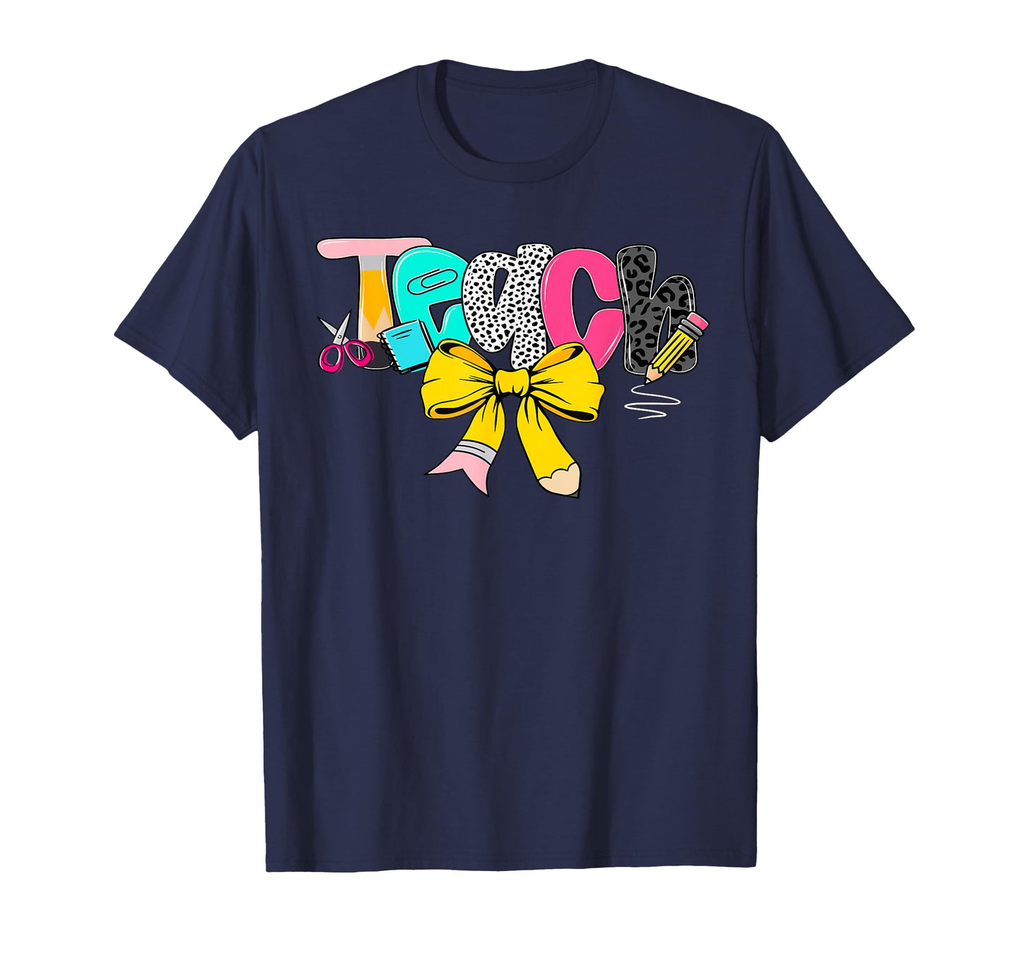Teach Coquette Bow Teacher Back To School Happy First Day T-Shirt
