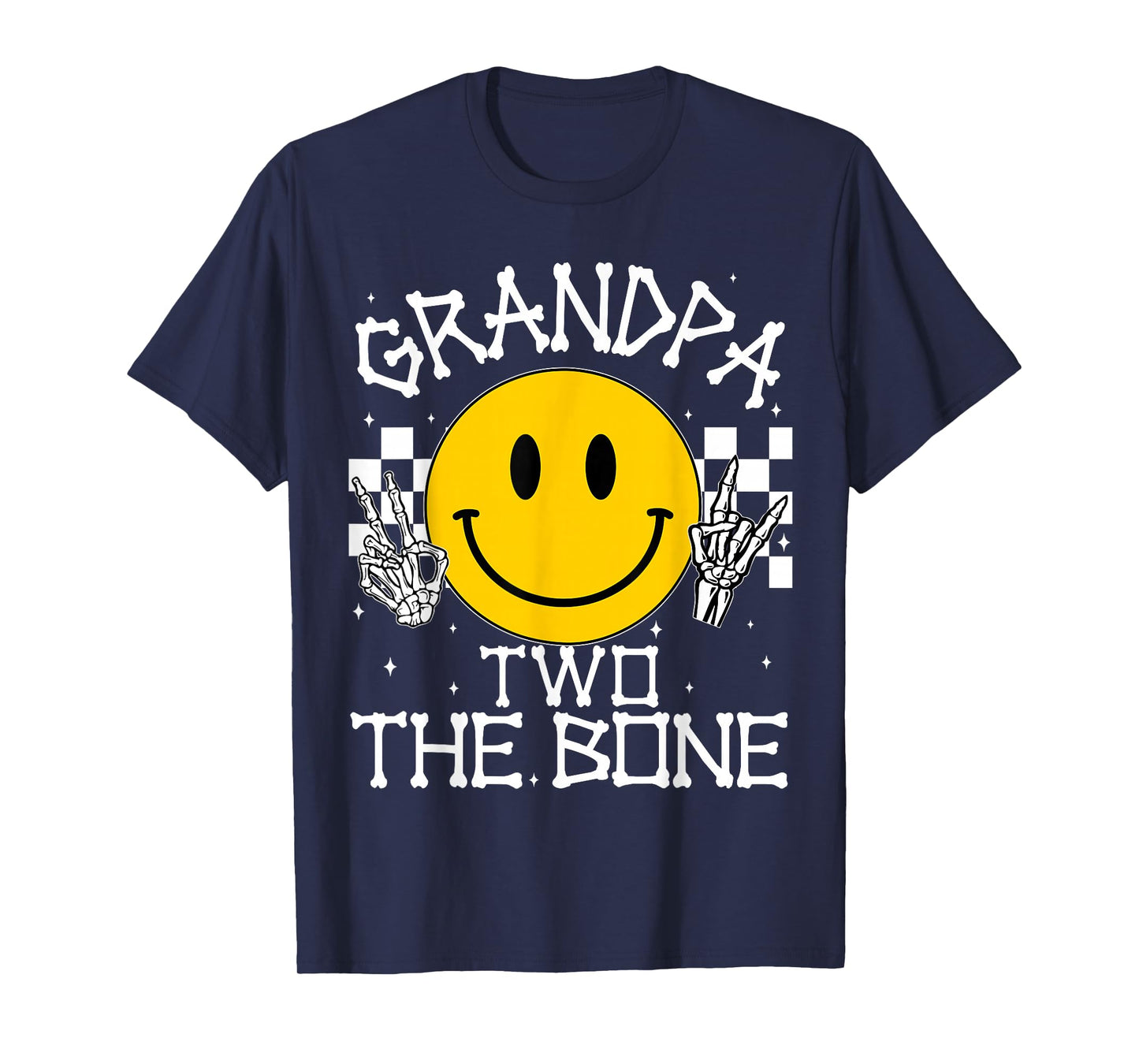 Grandpa Two The Bone Smile Face Birthday Boy Family Matching T-Shirt
