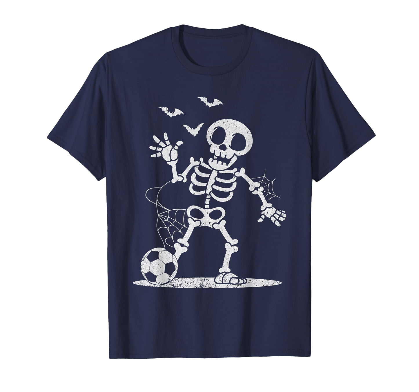Soccer Skeleton Halloween Men Boys Soccer Player Halloween T-Shirt