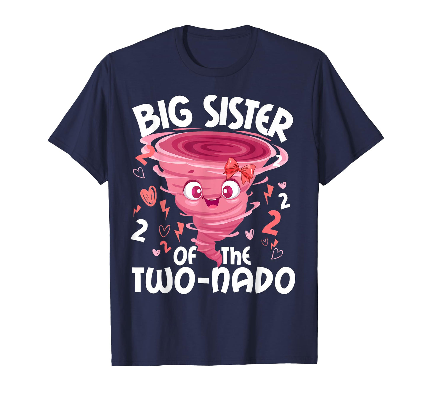 Big Sister of the Two-nado Tornado Theme 2nd Birthday T-Shirt