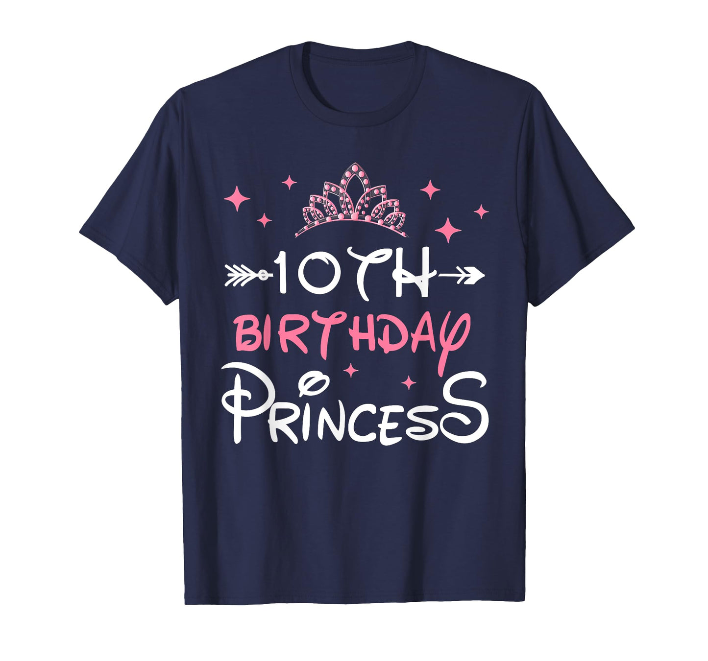 10th Birthday Princess Crown 10 Year Old Birthday Girl Party T-Shirt