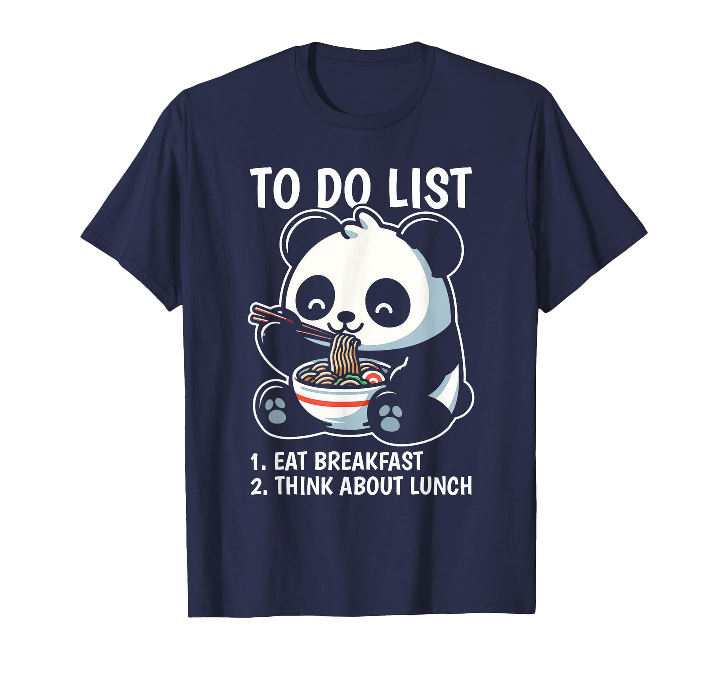 To Do List Panda Breakfast Animal Lover Productivity T-Shirt