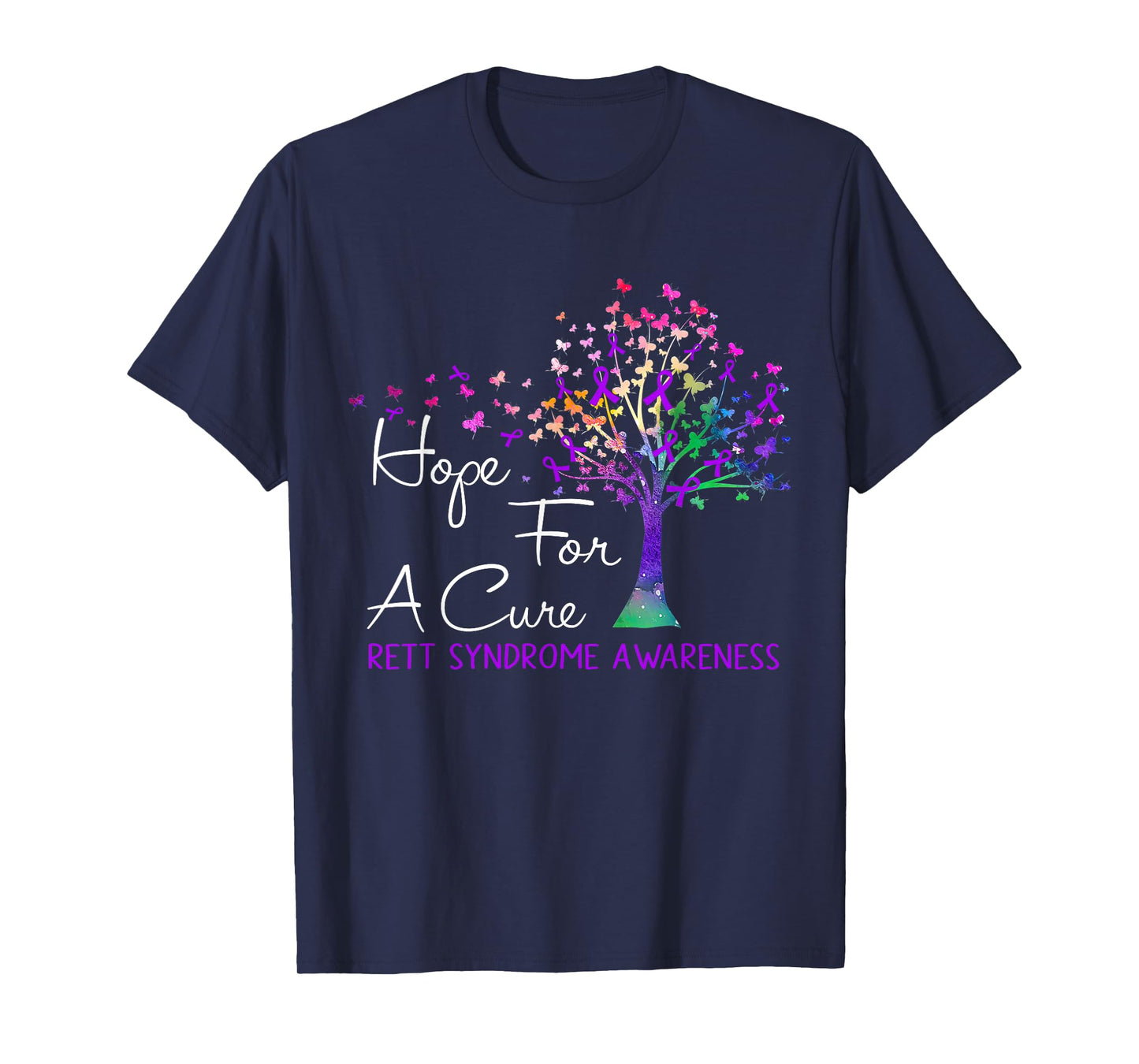 Hope For A Cure Rett Syndrome Awareness Tree Ribbon T-Shirt