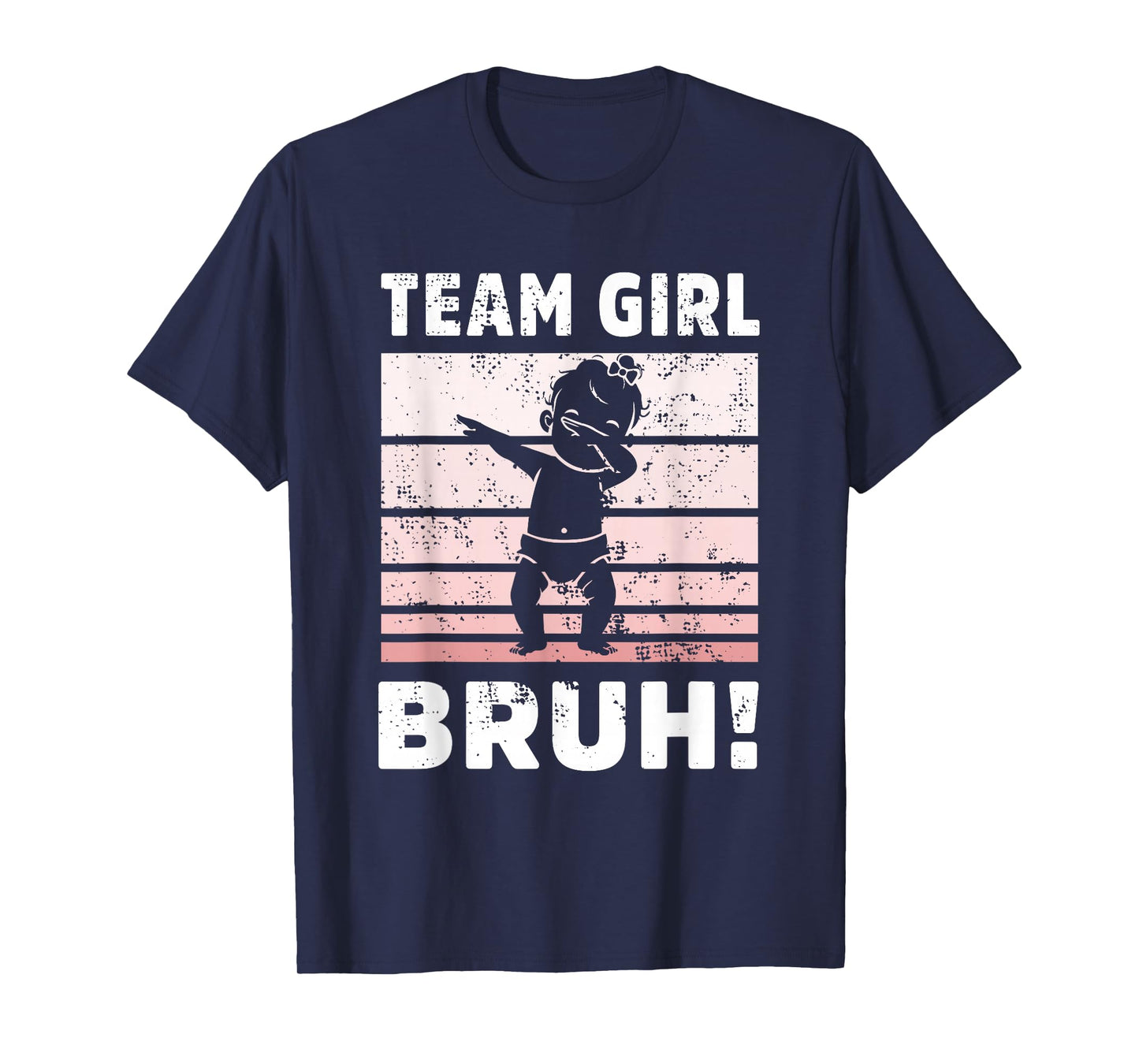 family Team Girl Bruh gender reveal Party Announcement T-Shirt