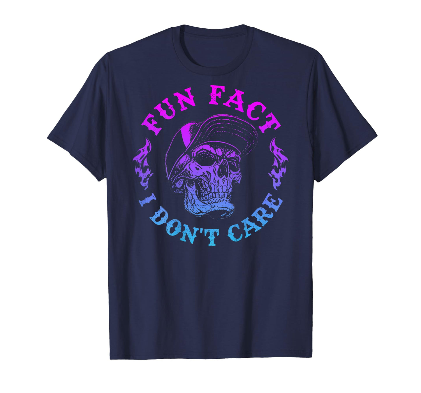 (On Back) Fun Fact I Don't Care, Funny Skeleton Sarcastic T-Shirt