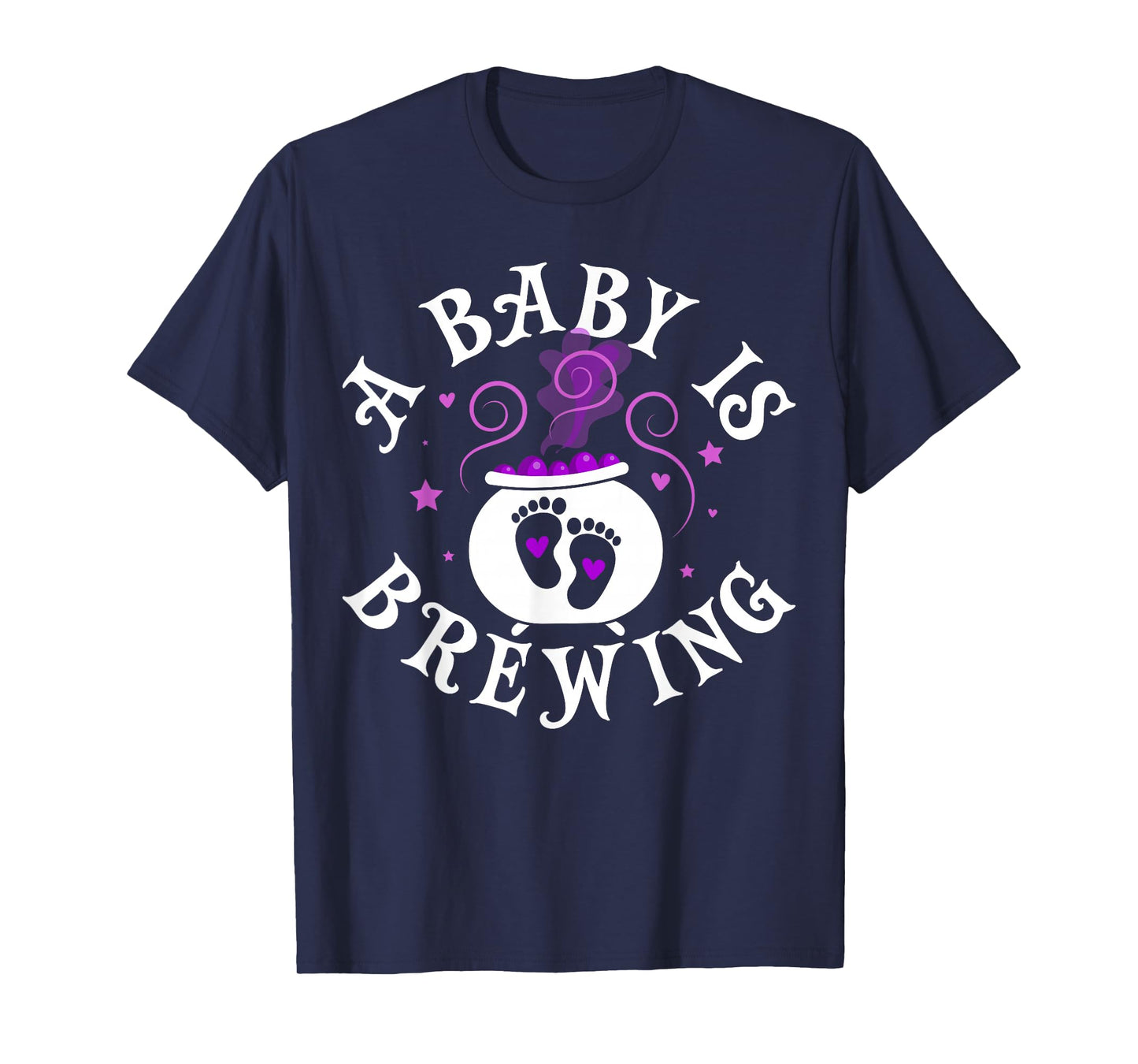 A Baby is Brewing Black Cauldron Halloween Baby Pregnant T-Shirt
