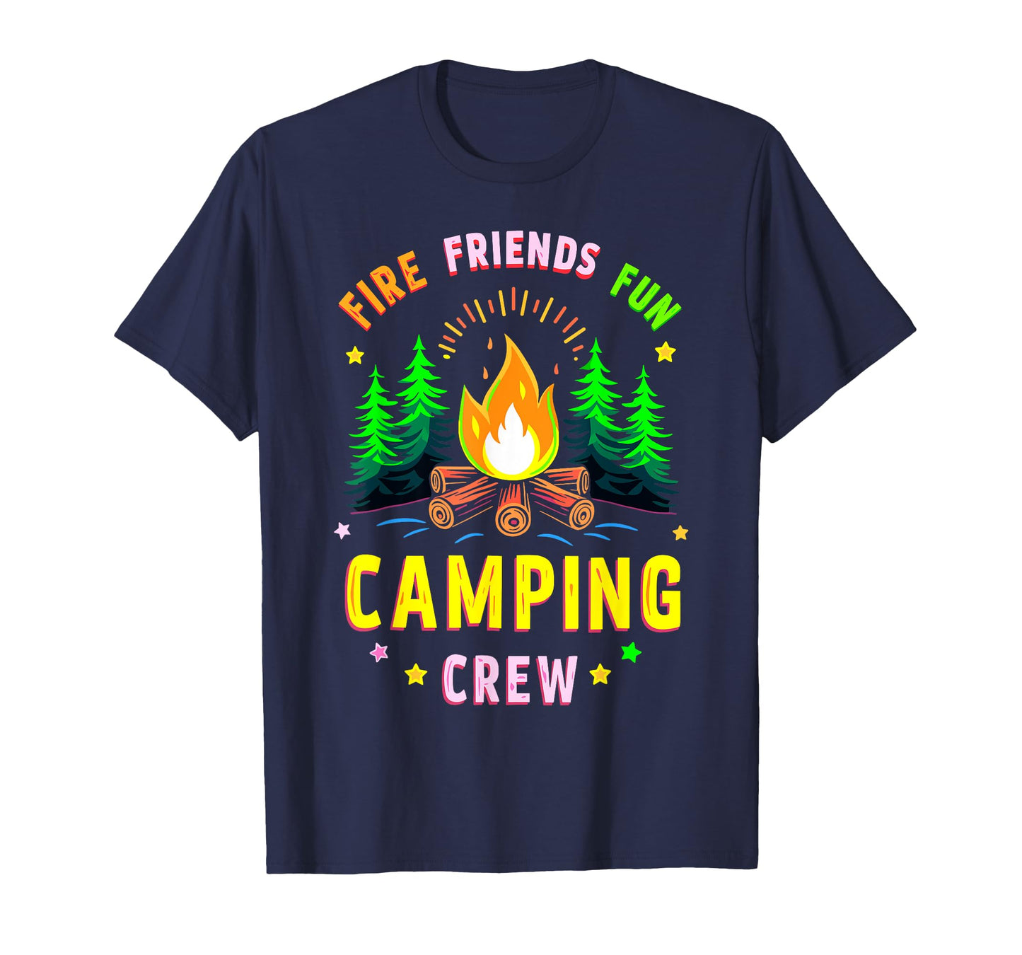 Friends Camping Crew Group Matching Funny Hiking Vacation T-Shirt