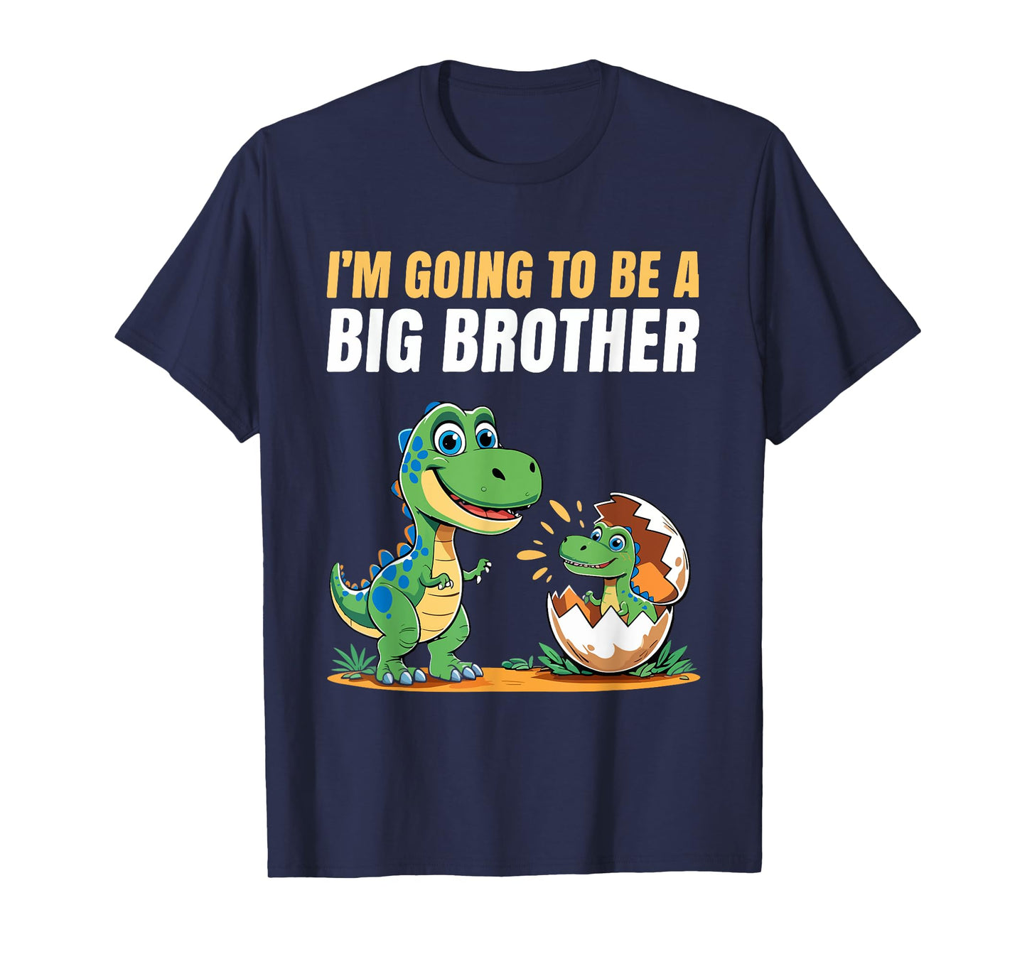Kids I'm Going To Be A Big Brother Dinosaur Cute T-rex T-Shirt