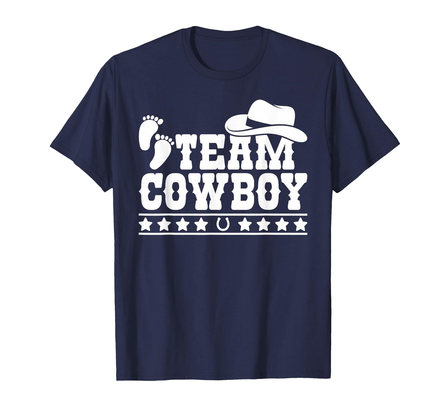 Team Cowboy Baby Gender Reveal Outfit Team Boy Gender Reveal T-Shirt