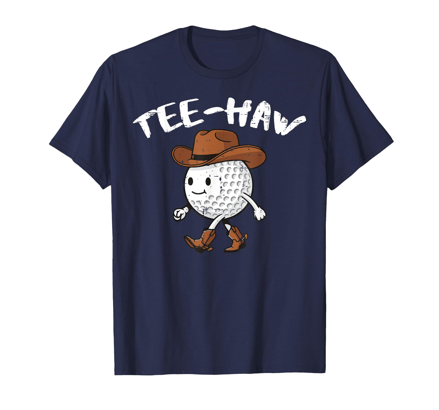 Golf Ball Cowboy Hat Tee Haw Western Golfer Dad Men Women T-Shirt