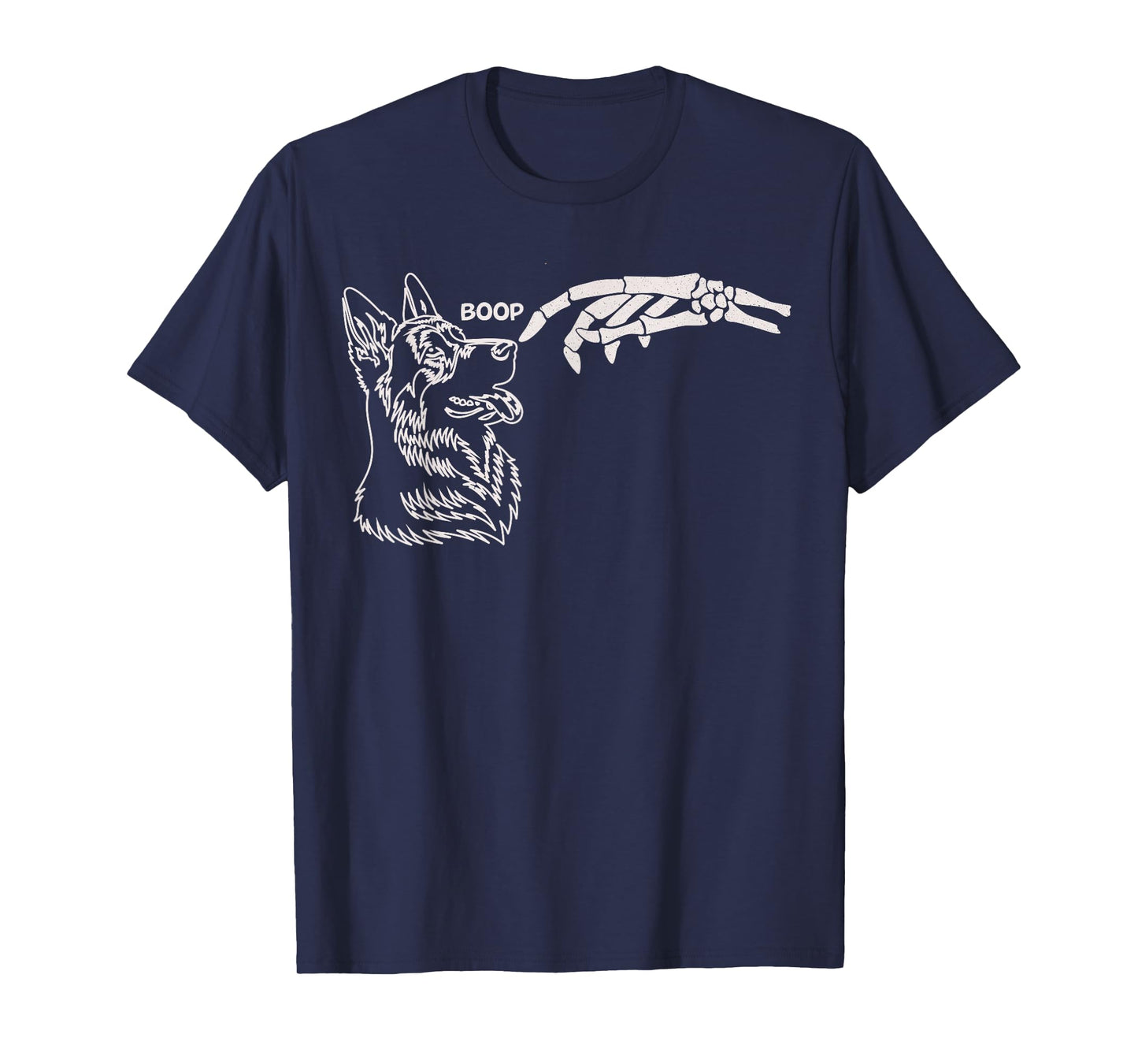Cute Dog Skeleton Hand Boop Halloween Women Girls Kids T-Shirt