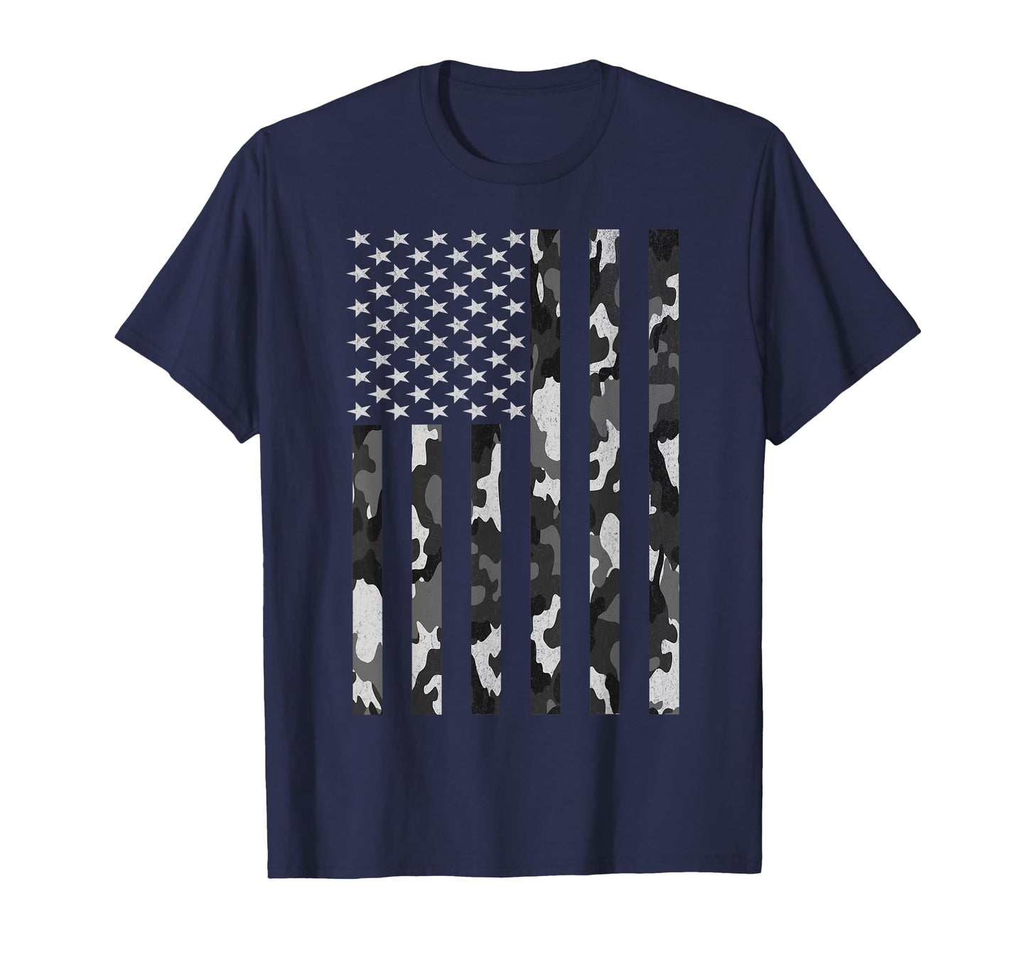 Grey Camo American Flag USA Camouflage Men Boys Youth Kids T-Shirt