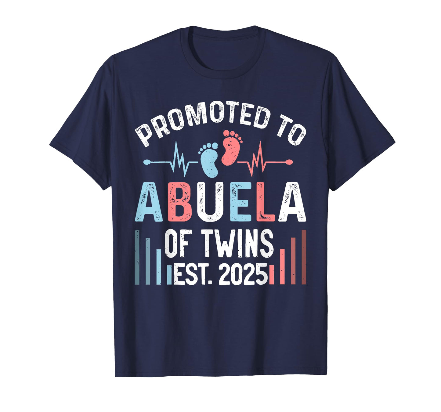 Promoted To Abuela Of Twins Est 2025 Twin Baby Shower T-Shirt