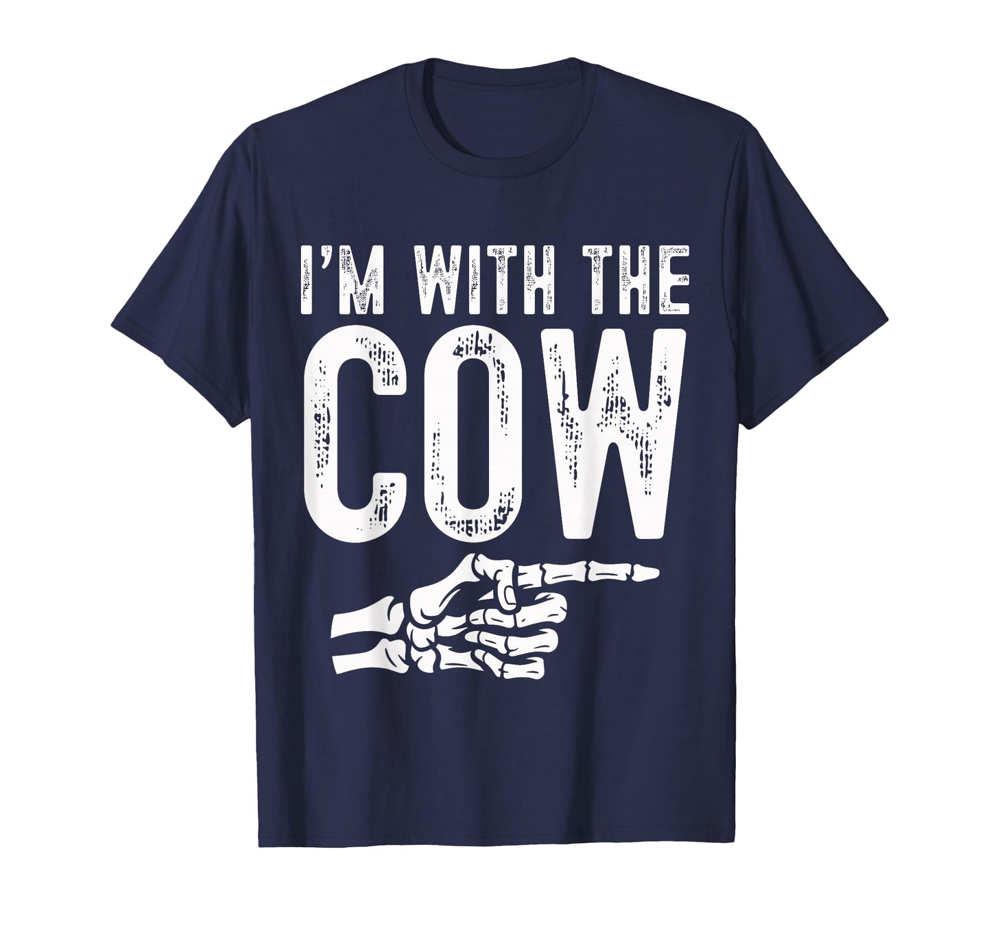 I'm with The Cow Easy Costume Halloween Couples Matching T-Shirt