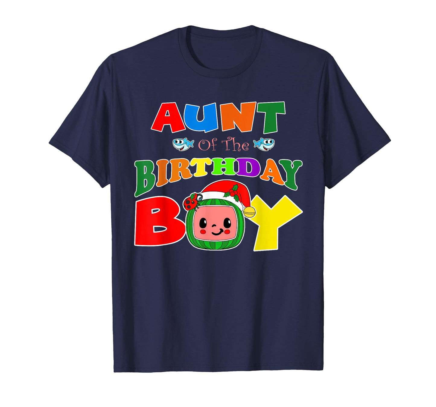 Aunt Of The Birthday Boy Funny Melon Family Matching T-Shirt
