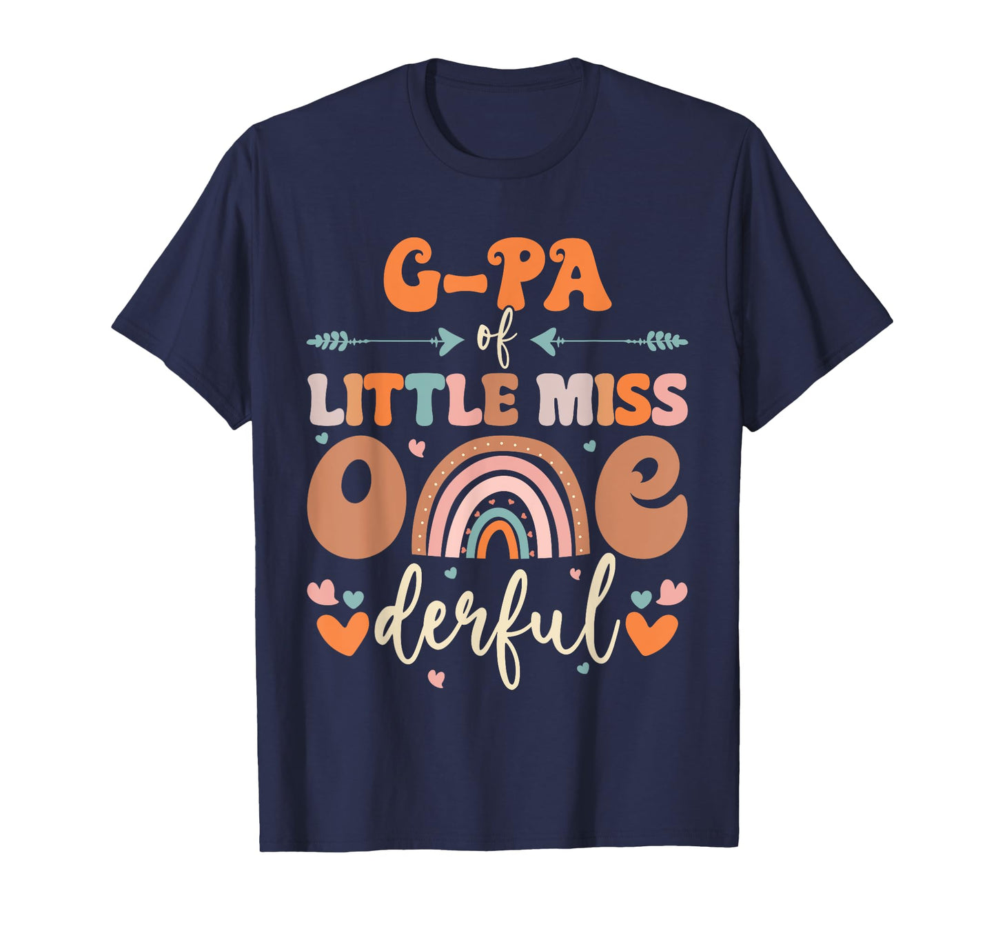 G Pa Of Little Miss Onederful 1st Birthday Boho Rainbow T-Shirt