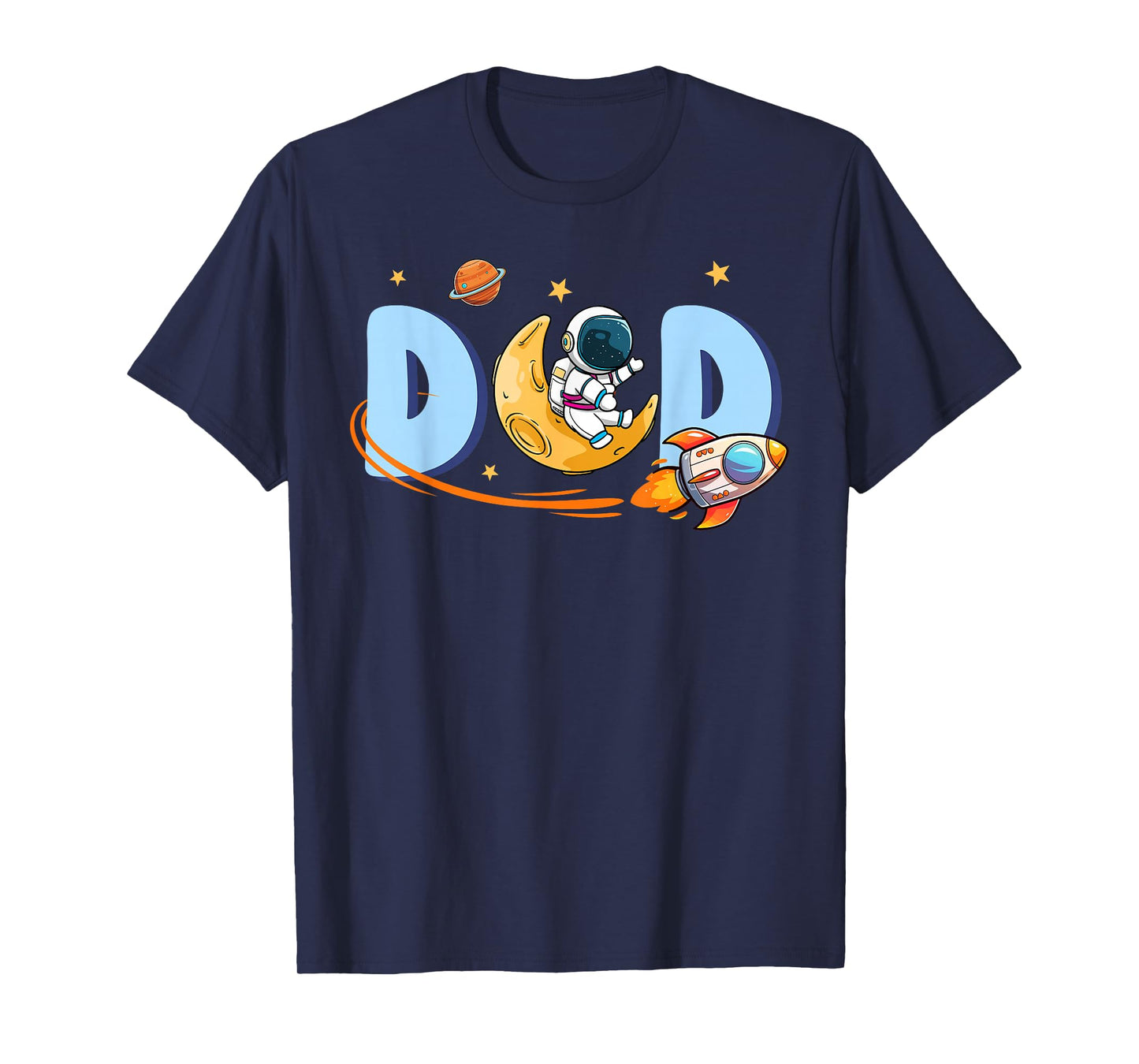 Dad of The Birthday Boys Space Astronaut Family Party Daddy T-Shirt