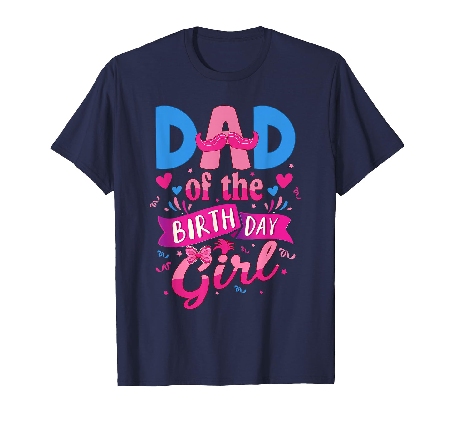 Dad Of The Birthday Girl Troll Family Party Decorations T-Shirt