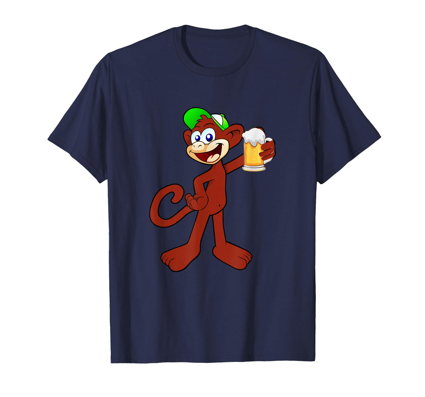Beer Drinking Monkey Funny Beer Lovers Trendy Gag Gift T-Shirt