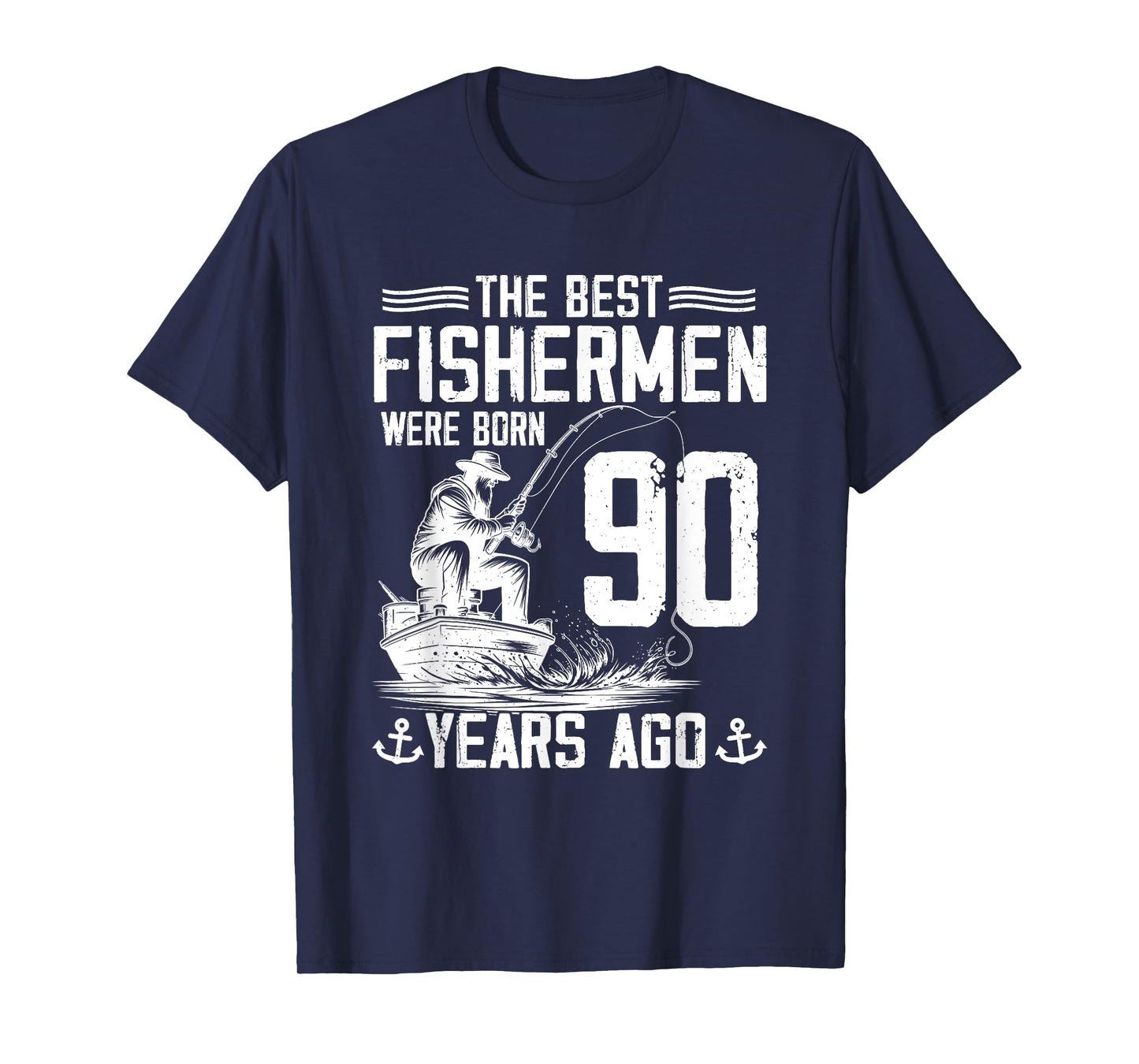 90 Year Old Gift Men Fisherman 90 Birthday Fishing 90th BDay T-Shirt