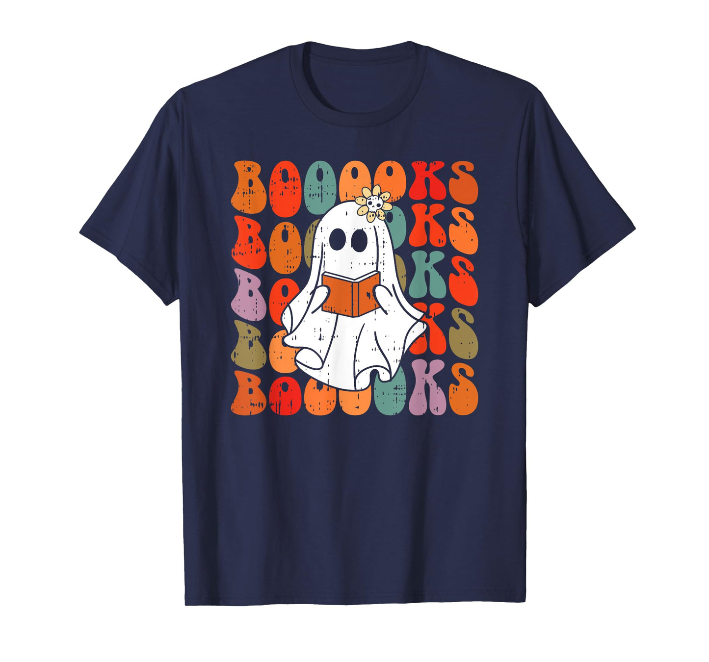 Ghost Reading Book Halloween Spooky Reader Spirit Ghoul T-Shirt