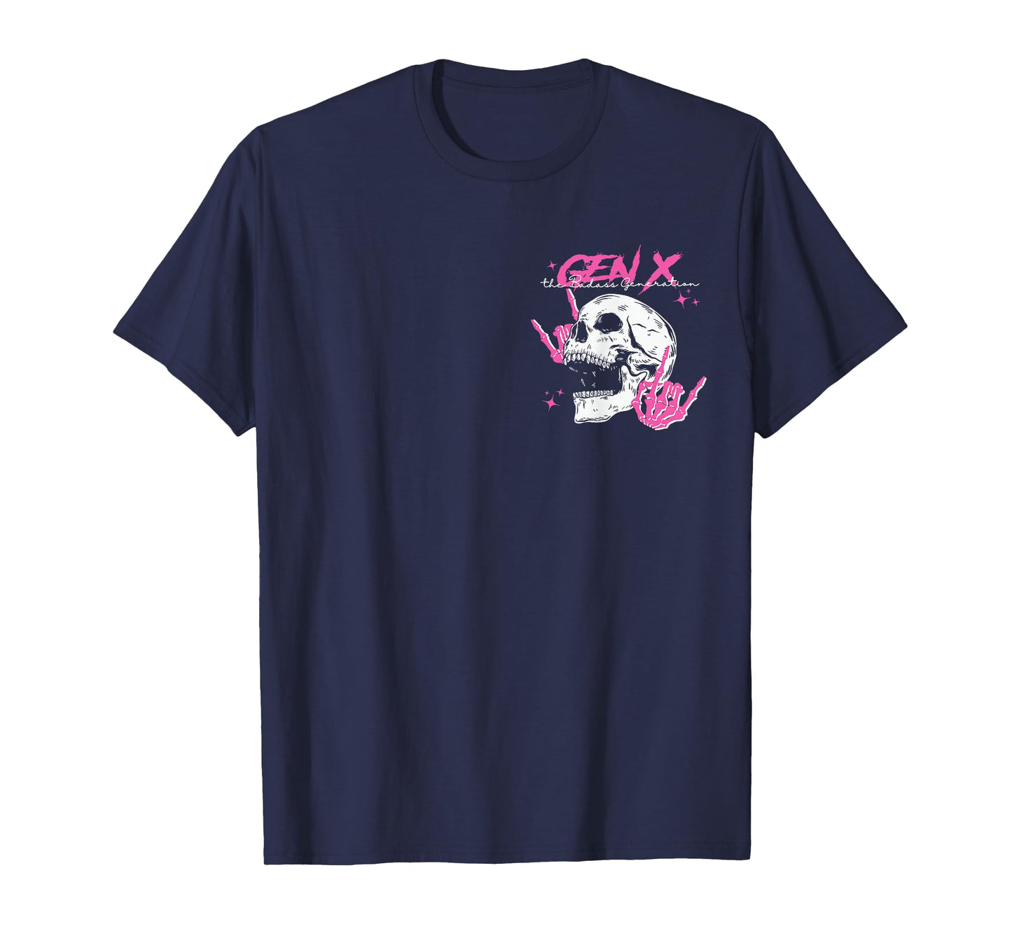 Retro Gen X The Badass-Generation Skeleton Xennial 2 Sided T-Shirt