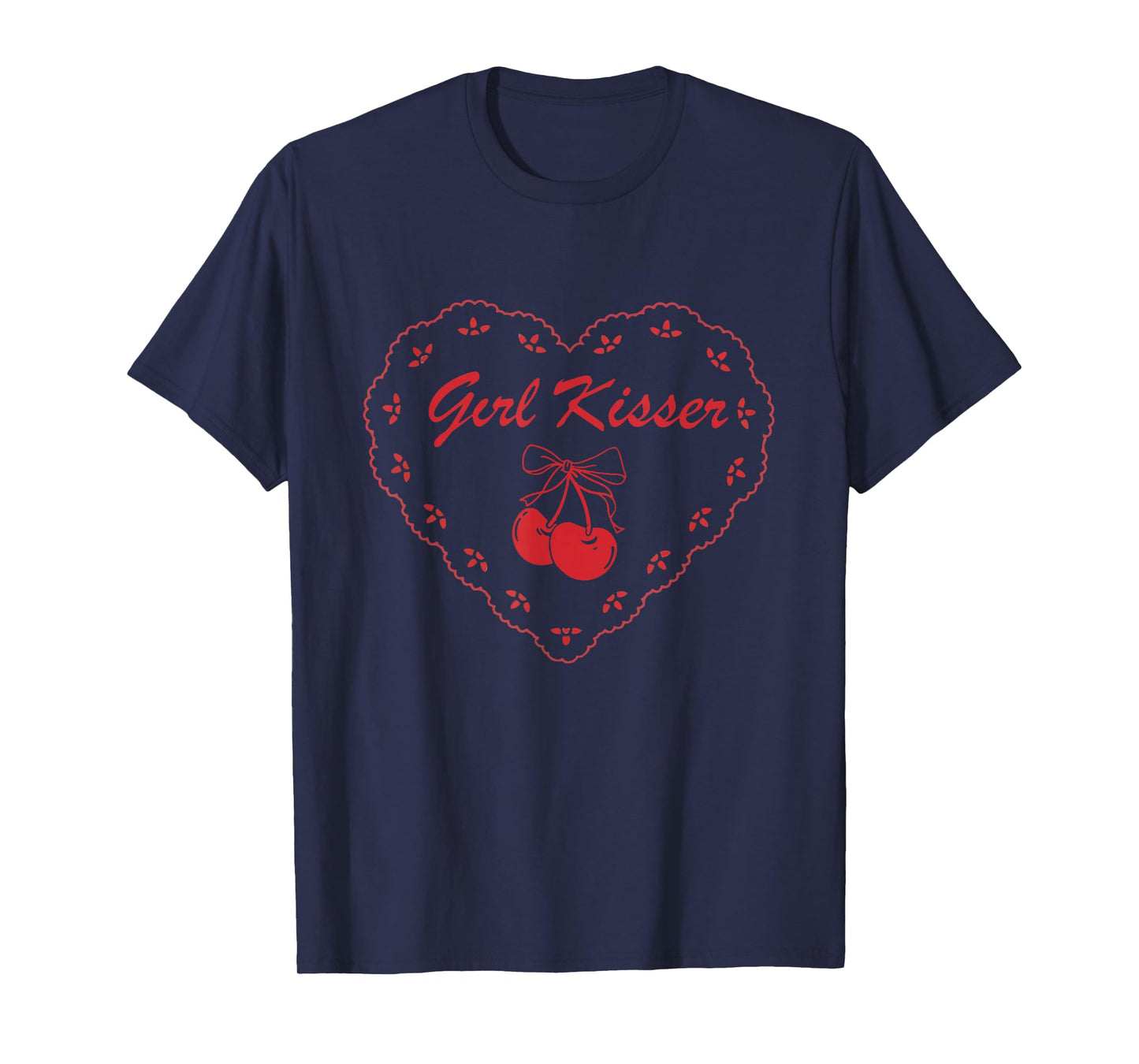 Girl kisser Subtle Lesbian Femme Fashion wlw Sapphic Pride T-Shirt